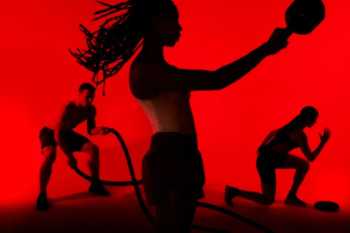 Athletes training under red light